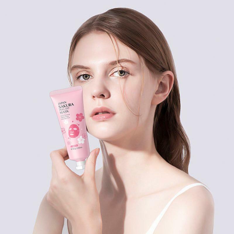 Masque facial éclaircissant Sakura, soin de la peau, hydratant pour une peau radieuse et lisse, nettoyage en profondeur, 80g