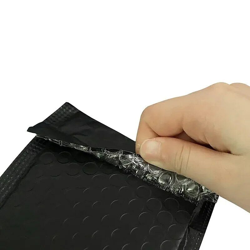 Frete Longo Envelope Acolchoado, Matte Black Plastic Bubble Bag, suprimentos de embalagem à prova de choque, Caixa De Jóias, Express Bags Pouch, 10Pcs