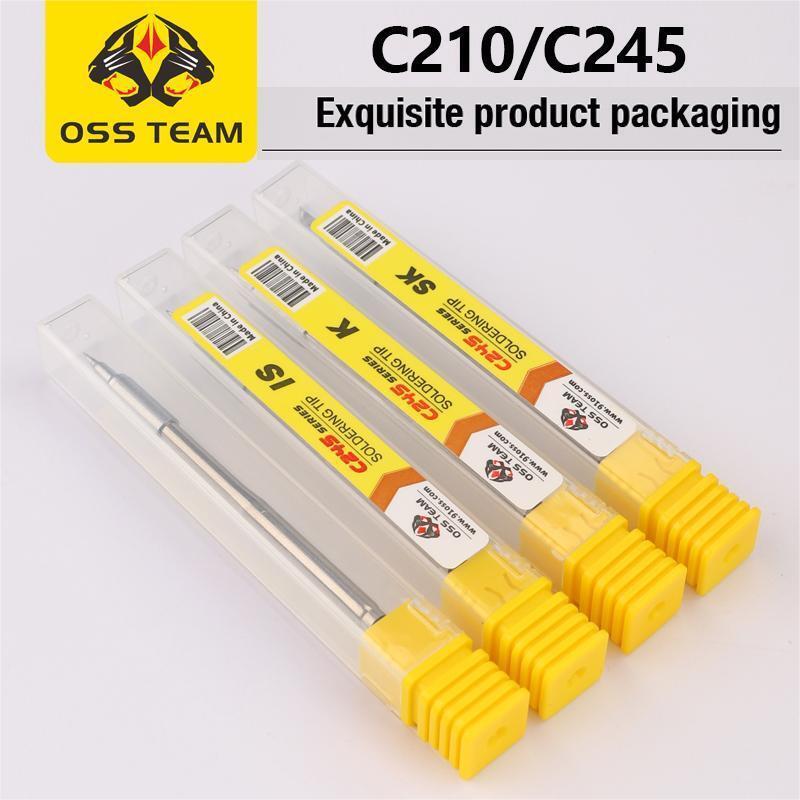 OSS TEAM C210 C245 C115 Soldering Iron Tips Lead Free Heating Core Compatible  Sugon Aifen Aixun GVM Soldering Station Handle