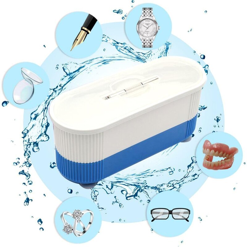 Limpiador ultrasónico de limpieza para baño, máquina portátil de descontaminación profunda para joyería, gafas, reloj