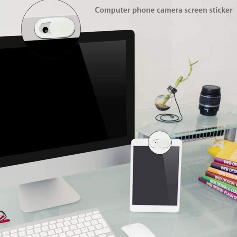 Capa plástico ultrafina para webcam, cobertura deslizante obturador para câmera privacidade para computador