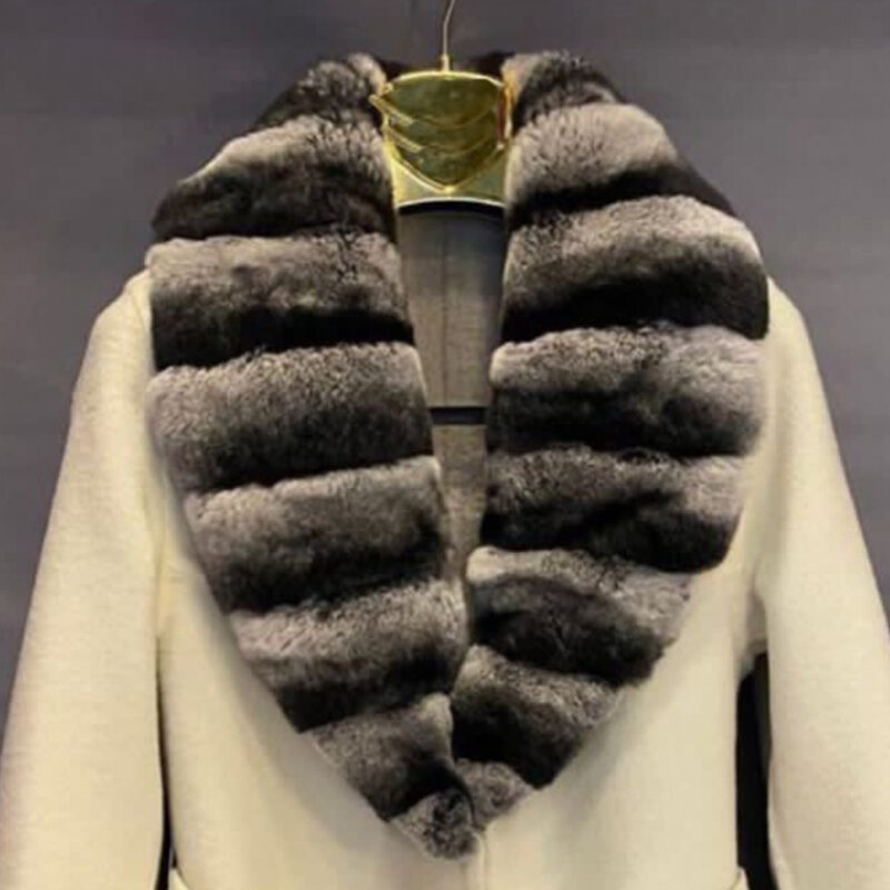 ウサギの毛皮の襟,送料無料,自然,高品質,冬のファッション
