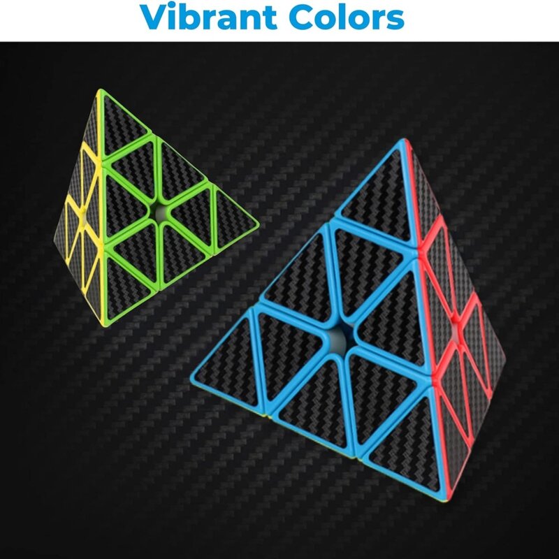 Qiyi Speed magiczna kostka zestaw 3x3x3 piramida/liście klonu Super wytrzymała naklejki z włókna węglowego z żywymi kolorami dla wszystkich