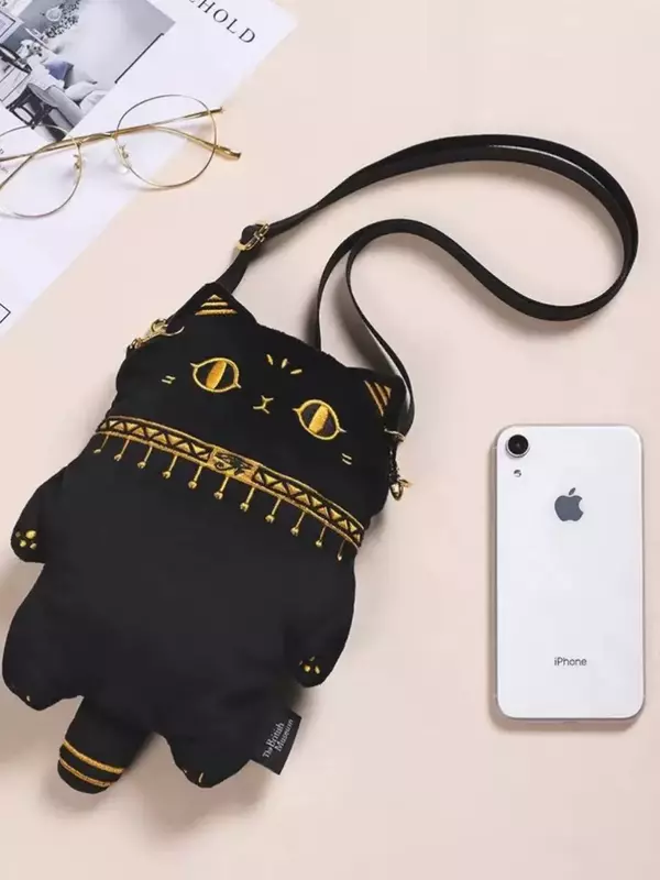 Gaia Anderson Cat Plush Crossbody Bag, Saco bonito do telefone móvel, Presente do dia da menina, Inverno