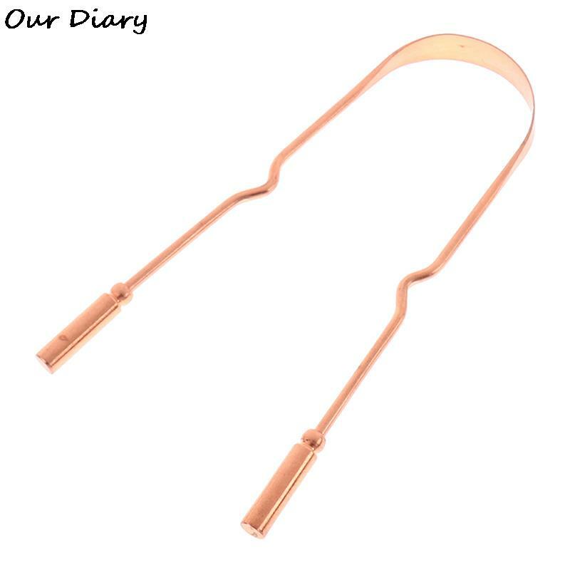 1PCS Pure Copper/stainless steel Tongue Scraper Oral Cleaner Brush Fresh Cleaning Hygiene Care Tools