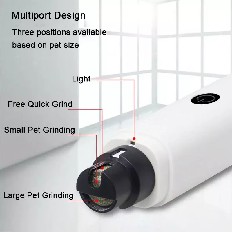 Coupe-ongles électrique pour chien, aste par USB, lumière LED, coupe-ongles pour animaux de compagnie, pattes de chat silencieuses, fournitures de toilettage