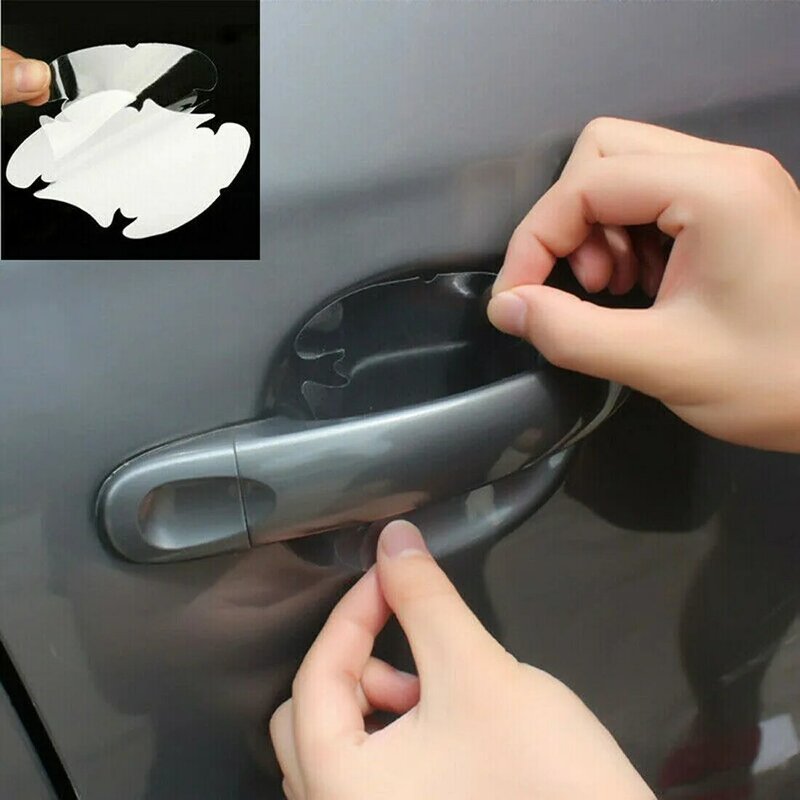Película protectora de fibra de vinilo para manija de puerta de coche, lámina protectora de pintura Invisible para arañazos, 8,5 cm X 9,5 cm, nuevo