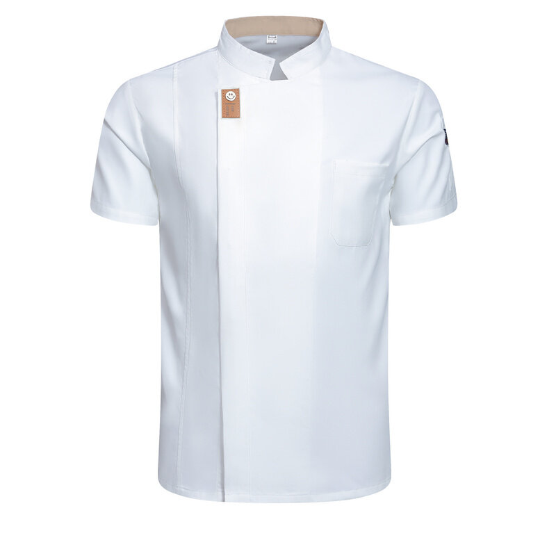 Куртка шеф-повара для мужчин и женщин, рубашка для готовки с коротким рукавом, униформа для пекарни, официанта, кухонная куртка, костюм для отеля, фартук