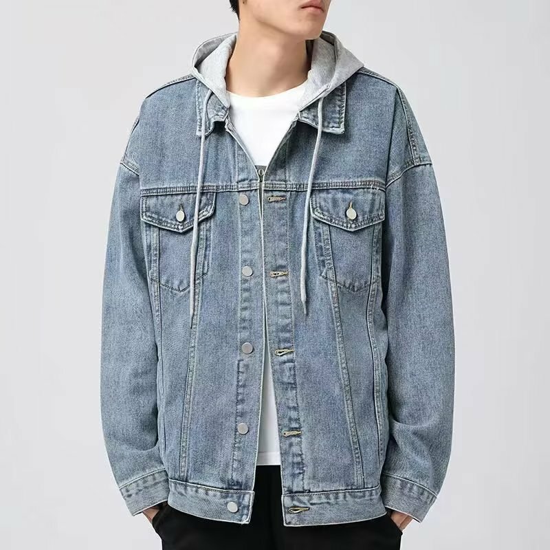 New Fashion Leisure Style Denim Coat Men's Loose and Handsome Versatile Spring and Autumn Outwear Jacket