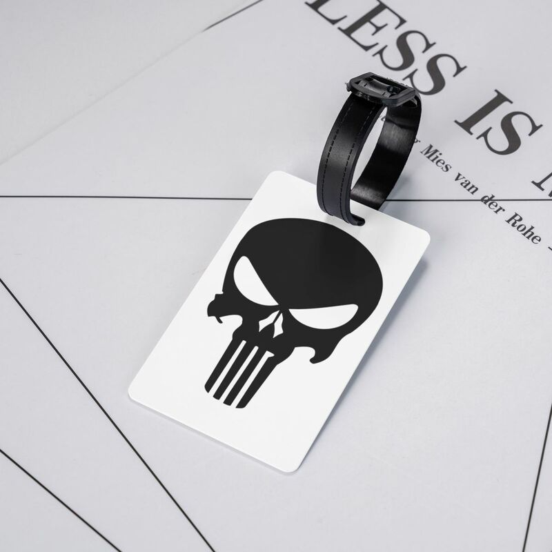 Punishers Skeleton Skull Luggage Tag for Suitcases Cute Baggage Tags Privacy Cover Name ID Card