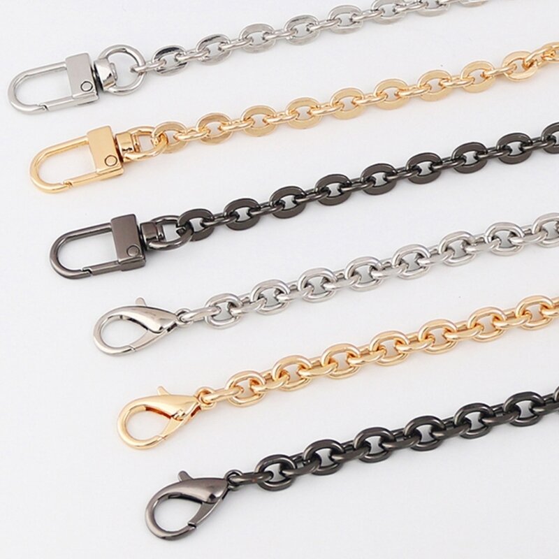 Bolso de mano con cadenas de Metal, correa de repuesto, correas de hombro de Metal, accesorios de cadena