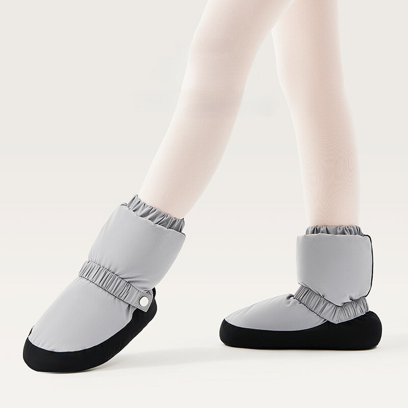 Sepatu balet hangat untuk anak-anak perempuan balerina Castle Flo sepatu balet musim dingin hangat sepatu tari balet penghangat