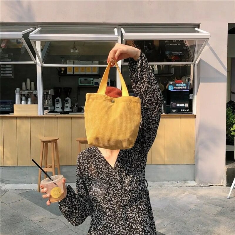 Portamonete borsa portaoggetti borsa cosmetica Shopping libri borse borsa di tela coreana borsa da donna in velluto a coste borsa da pranzo borse da donna