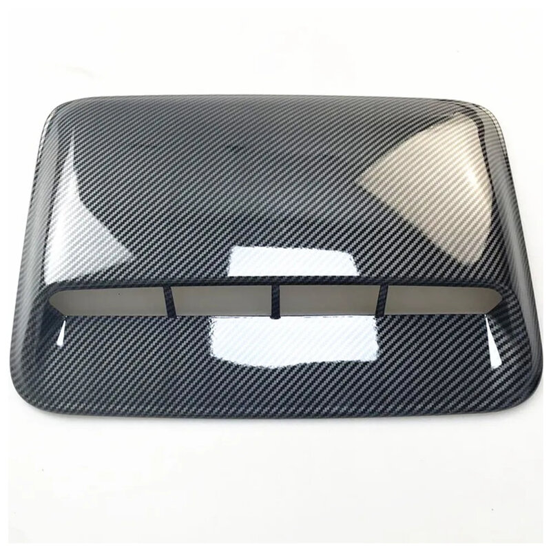 Carbon Fiber Style Universal Car Air Flow Intake Hood Scoop Vent Bonnet Decorative Cover Moulding Decal Decor Trim ABS Plastic
