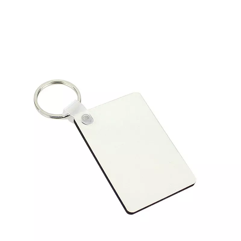 ระเหิด MDF พวงกุญแจ DIY ระเหิดไม้ Thermal Transfer Board Key แหวนพิมพ์เปล่าสีขาว MDF คีย์พวงกุญแจแหวน