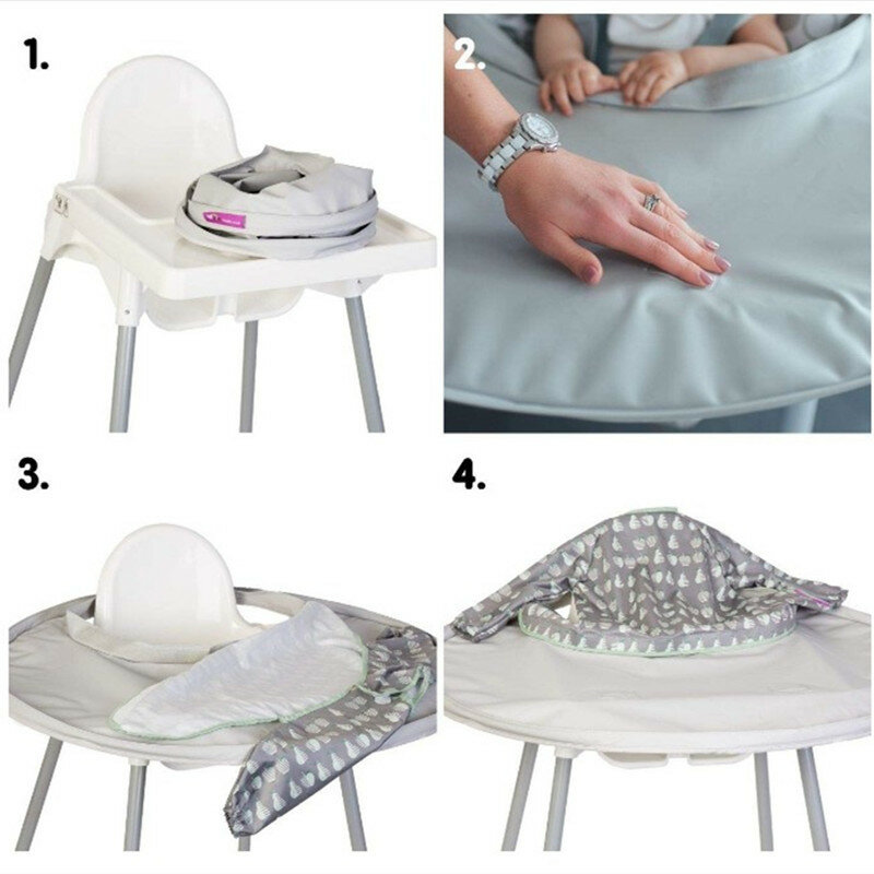Children's independent eating placemats are not easy to dirty seat cushion baby dining chair tray leakage rice bib coveralls