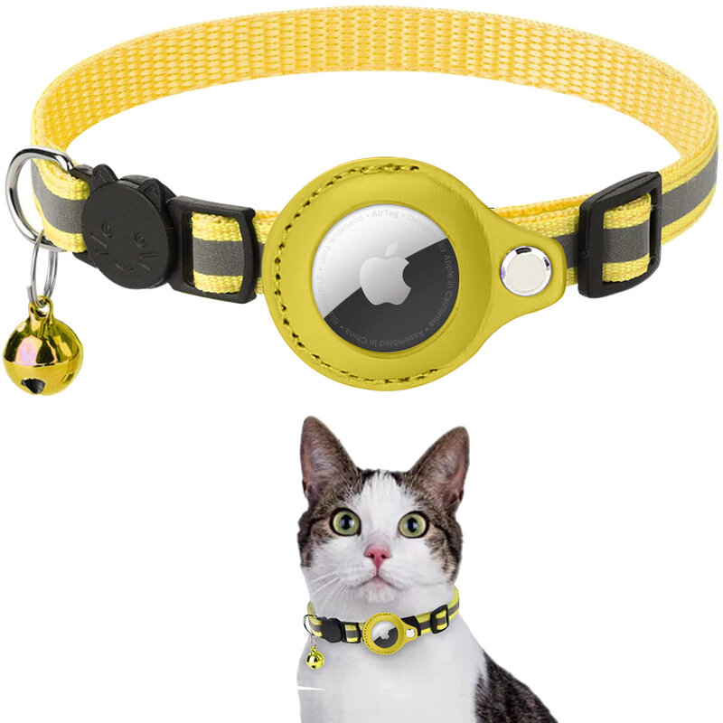 Adequado para apple airtag rastreador protetor anti faltando pet locator collar gato reflexivo bell collar airtags apple