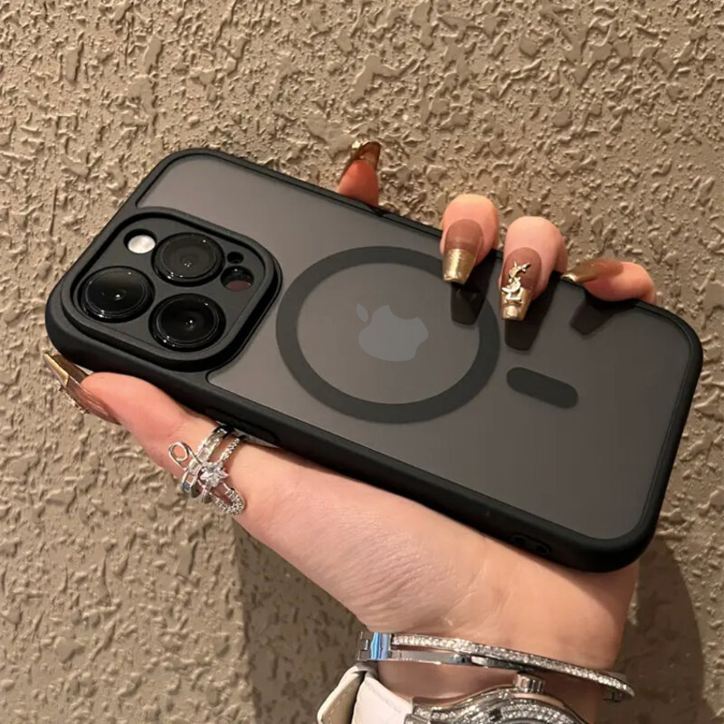 Magnetisch Hoesje Voor Magsafe Draadloos Opladen Apple Voor Iphone 14 13 12 11 15 Pro Max Lensbescherming Matte Rugdekking Accessoires