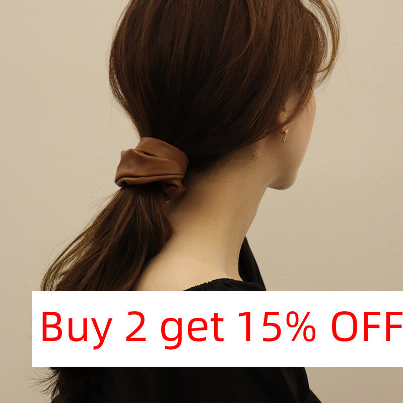 Free Shipping Temperament Elegant Korean Pu Leather Scrunchie Women Girls Elastic Hair Rubber Bands Accessories Rope Headdress