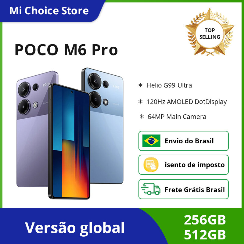 Versi Global POCO M6 Pro ponsel cerdas 6.67 ''FHD + Flow AMOLED DotDisplay Helio G99-Ultra octa-core 64MP kamera 67W Turbo Charging