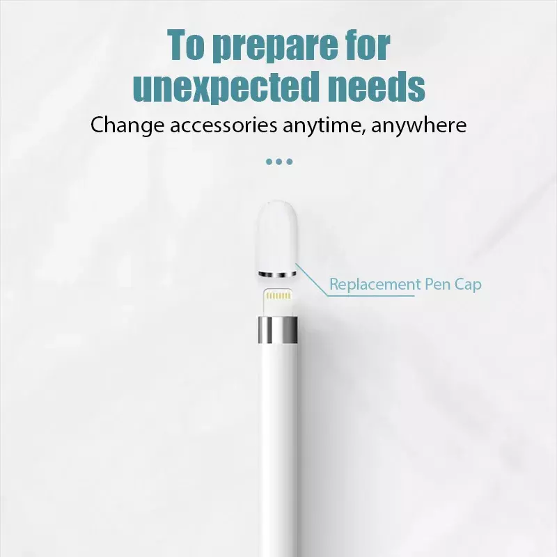 Tampa de substituição magnética, Compatível com Apple Pencil Tip, Adaptador de carregamento para Apple Pencil 1st Generation iPad Acessórios