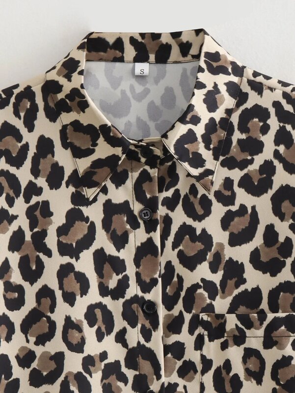 Chemise à manches longues imprimée animal pour femme, manteau chic, imprimé Fjimebed, Joker Temperament, nouvelle mode, printemps 2024