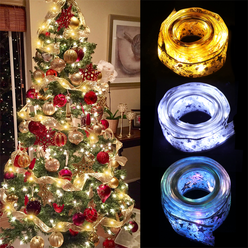 Ruban lumineux féerique de noël, 2M, guirlande lumineuse LED décorative pour arbre de noël, pour les fêtes de mariage