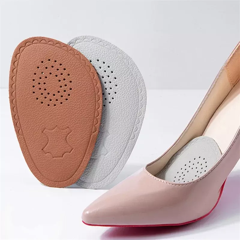 Leder halbe Einlegesohlen für Frauen High Heels Sandalen atmungsaktive Vorfuß Schuhe Pad absorbieren Schweiß Füße Sohlen Einsätze Pflege kissen