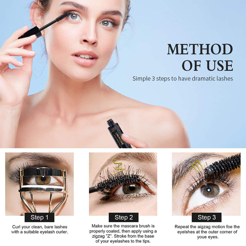 Unimore Mascara Eyelashes Lengthening Waterproof Long Lasting Silky Lash Black Eyelashes Extension Make Up Beauty Eye  Cosmetic