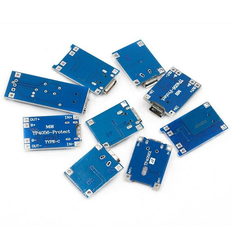 Lithium Battery Charging Board Module, Tipo-C Interface USB, Proteção contra Descarga, 2 em 1 Mini DIY, TP4056 1A, 5Pcs, Novo