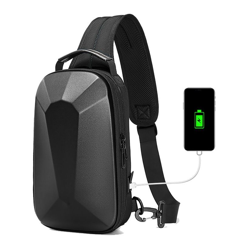 EUROCOOL-Bolso de hombro con carga USB para hombre, bandolera antirrobo, impermeable, para viaje, Ipad de 9,7 pulgadas