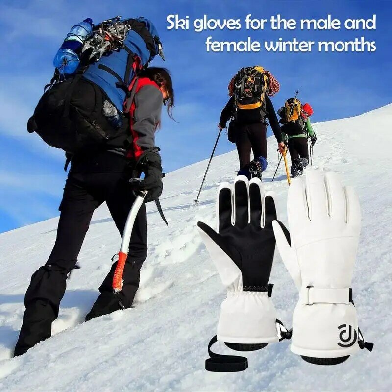 Sarung tangan sentuh antiselip, sarung tangan jari penuh hangat termal musim dingin untuk bersepeda Ski luar ruangan tahan air tahan angin