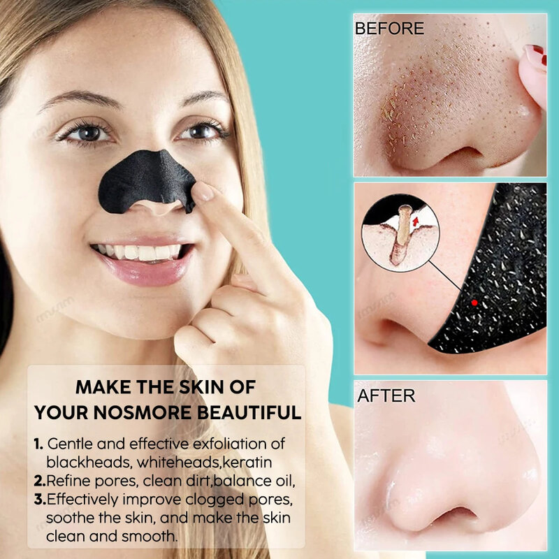 10pcs Blackhead Remove Mask Peel Nasal Strips Deep Shrink Cleansing Pore Nose Black Head Remove Stickers Skin Care Mask Patch