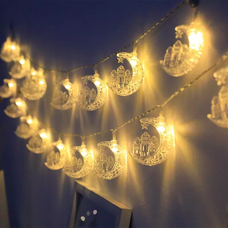 Ramadan Decorations 2024 Moon Star LED Light String 1.5M EID Mubarak Fairy Lights Garland for Home Wedding Party Bedroom Decor