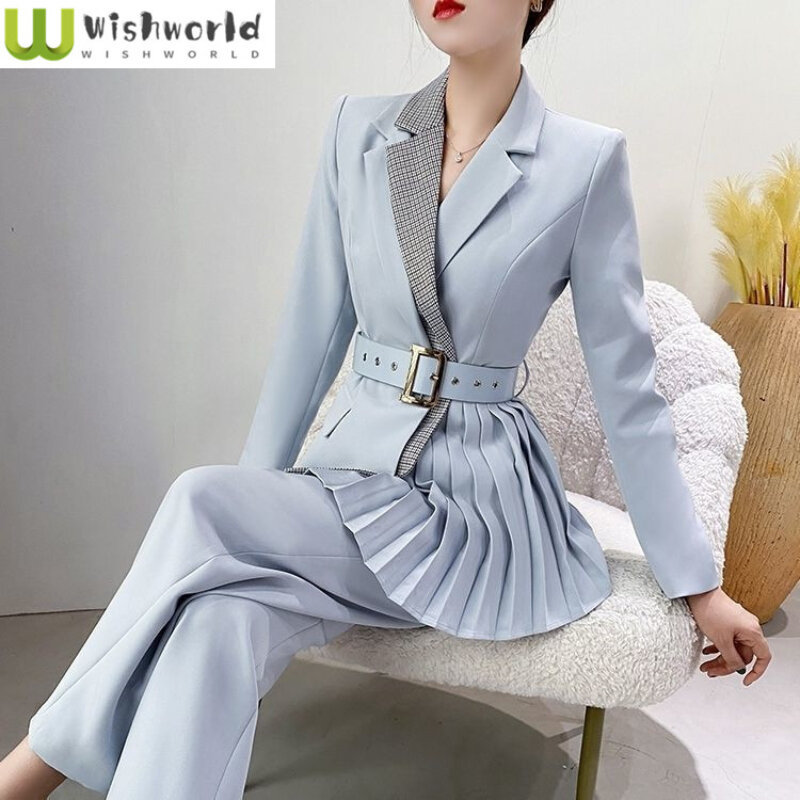 Vestito da donna Casual alla moda 2022 nuova primavera e autunno versione coreana irregolare Top elegante Set da due pezzi da donna