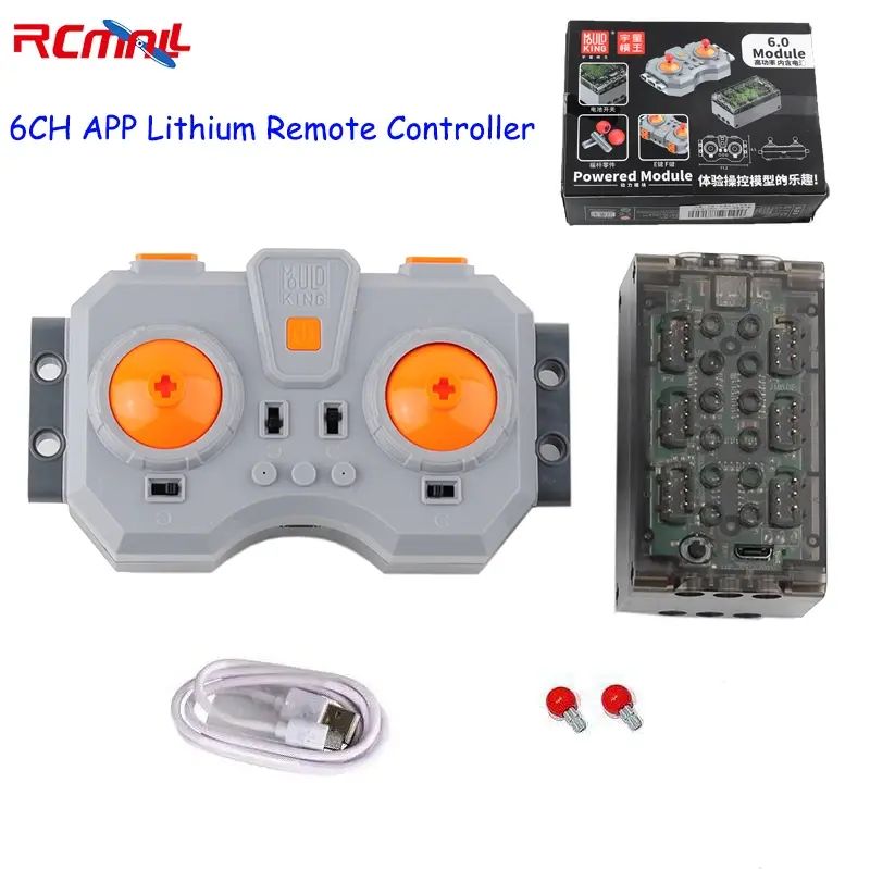 MOULD KING 6-Channel APP Linear Motor Remote Controller Rechargeable Lithium PF Accessory MOC Modification for legoeds