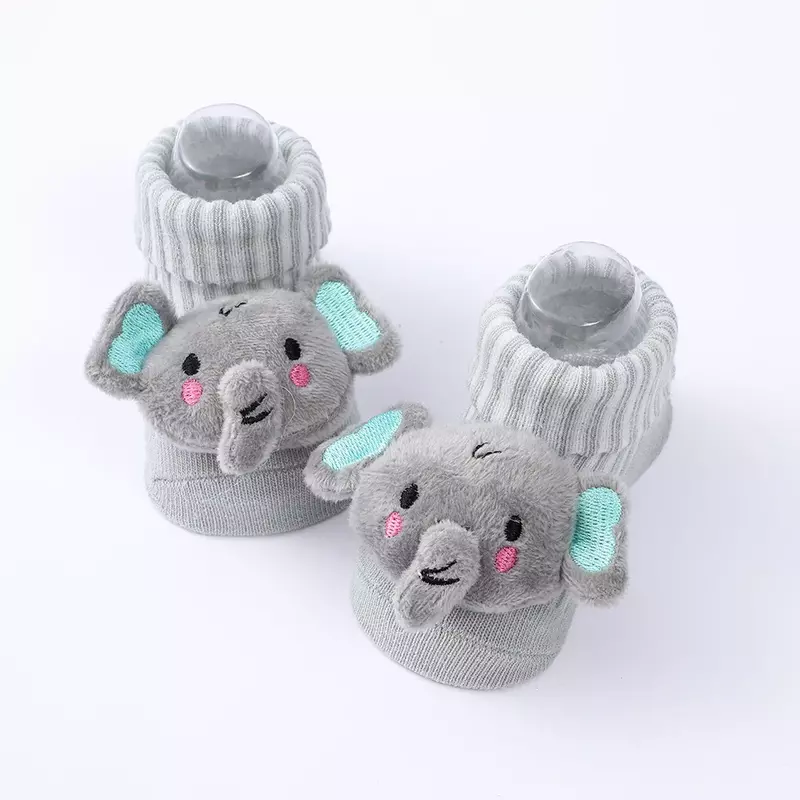 Meias do algodão para o bebê e o menino, roupa do bebê recém-nascido, projeto do elefante, 3 pairs/lot