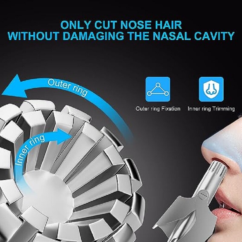 Nose Hair Trimmer for Men Stainless Steel Manual Shaver Suitable For Nose Hair Razor Washable Portable Nose Hair Trimmer 1set