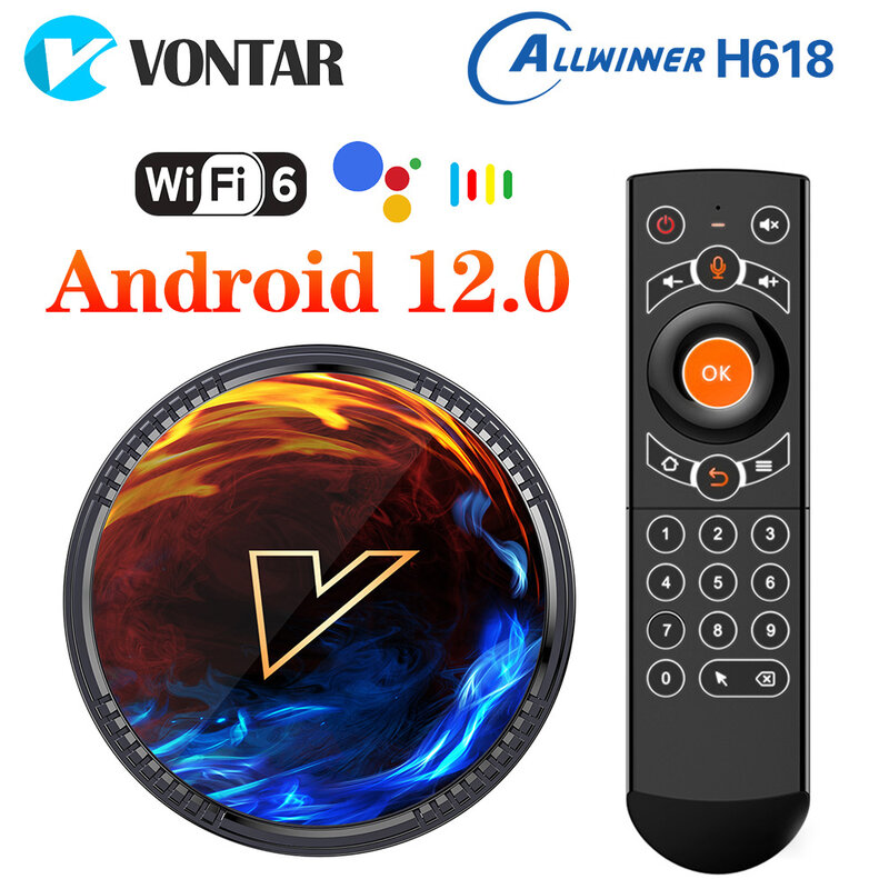 VONTAR H1 Android 12 TV Box Allwinner H618 Quad Core Cortex A53 supporto 8K video BT Wifi6 Google Voice Media Player Set top box