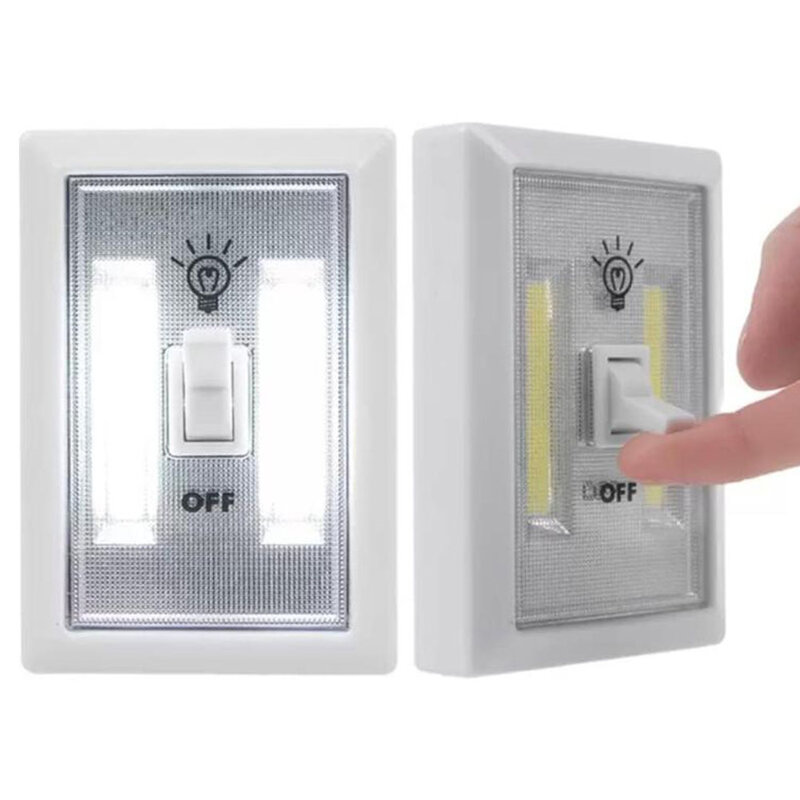 Square COB Wall Switch Light Shed Garage LED Wireless Battery Powered Light Switch Home Wall Lighting