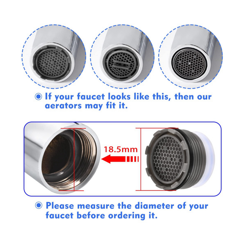 10PCS Faucet Aerator Replacement for Sink Faucet Flow Restrictor, Kitchen Bathroom Cache Aerators with 2Pcs Removal Tool