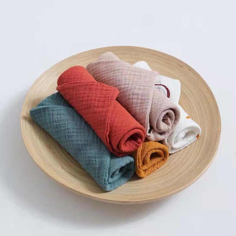 5 PcsWashcloth Facecloth Handkerchief Muslin ผ้า Feeding Bib Infant Wash Hand Face Wipes Baby Cotton Square Towel G99C