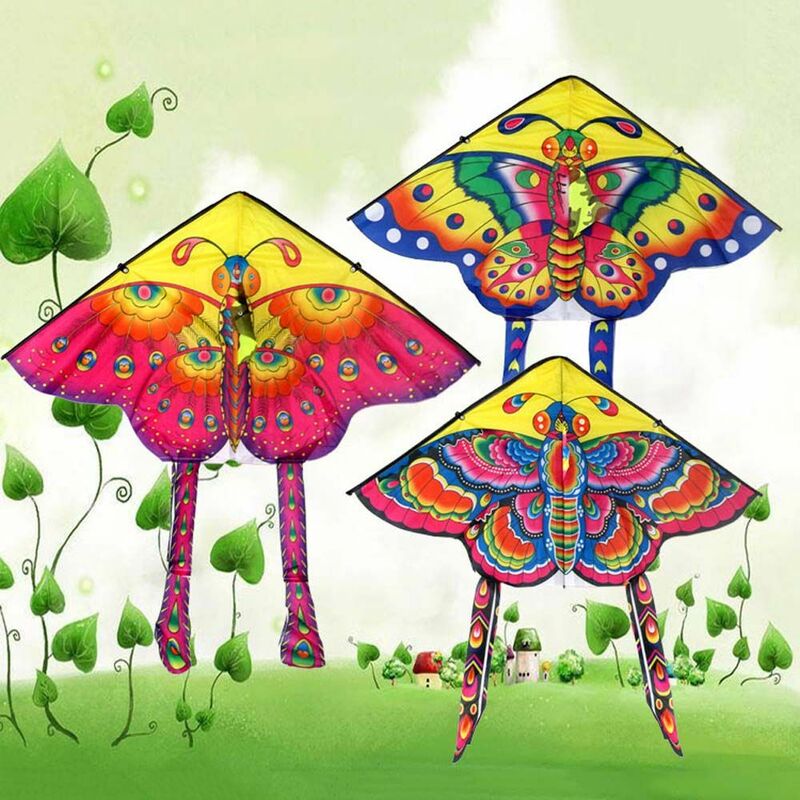 1 Pc Novelty Polyester Interactive Easy Fly Kids Parents Outdoor Kites Triangle Kite Rainbow Color Flying Toys
