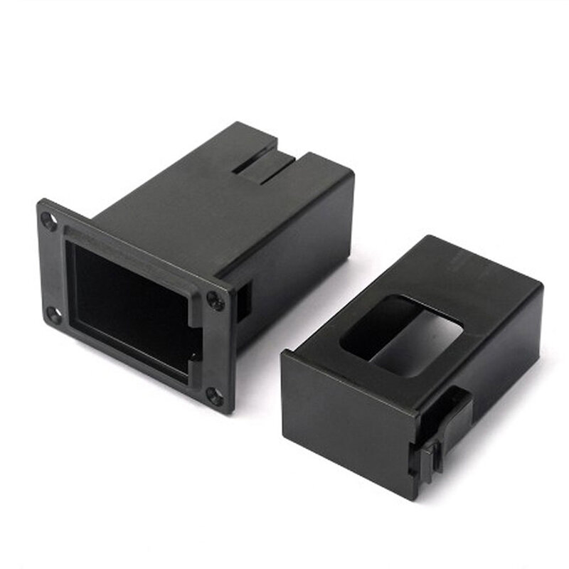 กล่องใส่แบตเตอรี่9V ที่มีประโยชน์อุปกรณ์เสริมกล่องส่วนที่เป็นเบสสีดำสำหรับเปลี่ยนที่ใส่กีตาร์โปร่ง