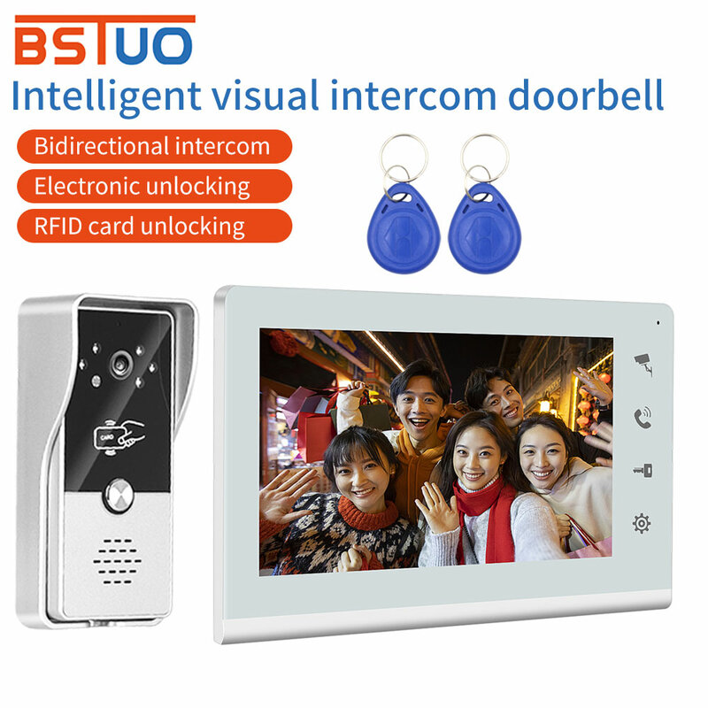 Video-Gegensprechanlage 7 Zoll 700tvl Touchscreen Smart Video Tür sprechanlage Türklingel Kamera Tür Telefon für zu Hause Wohnung visuelle Glocke