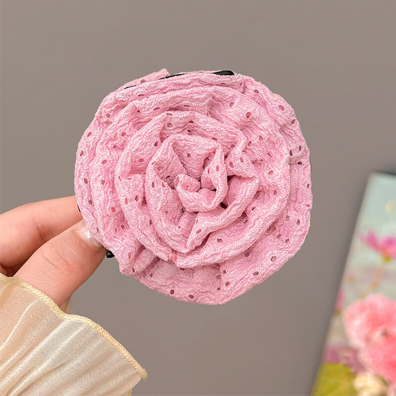 AISHG-Coreano Doce Bonito Rosa Cabelo Grab Para Mulheres, Design Elegante, Cavalinha, Clipe De Tubarão, Colorido, Acessórios De Cabelo De Férias