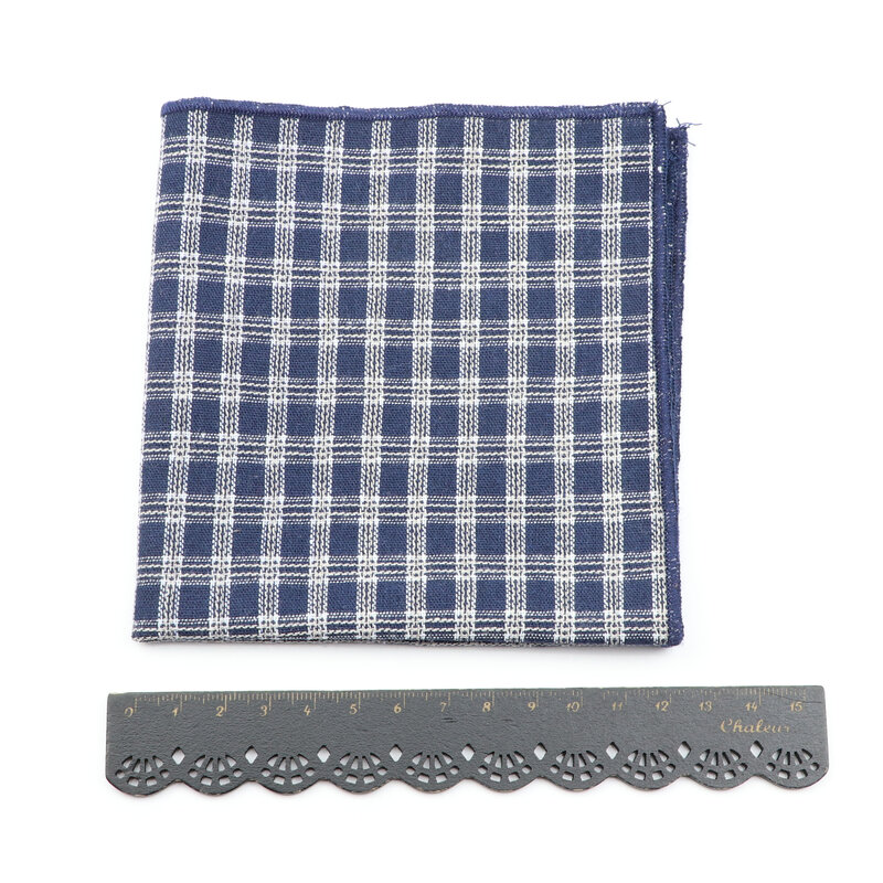 High Quality 100% Cotton Hankerchief Scarves Black Blue Red Plaid Business Suit Hankies Casual Men's Pocket Square Handkerchiefs