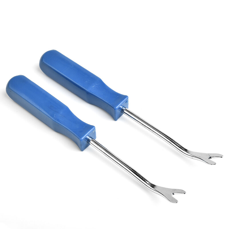 PPE + Metal Car Removal Tool Puller Open Pry Trim Panel 100% Brand New Blue Car Door Fastener Nail High Quality 2 Pcs 8.07inch