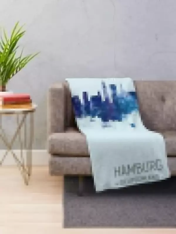 Jerman Hamburg Skyline selimut lempar bayi desainer mewah berbulu selimut berbulu halus