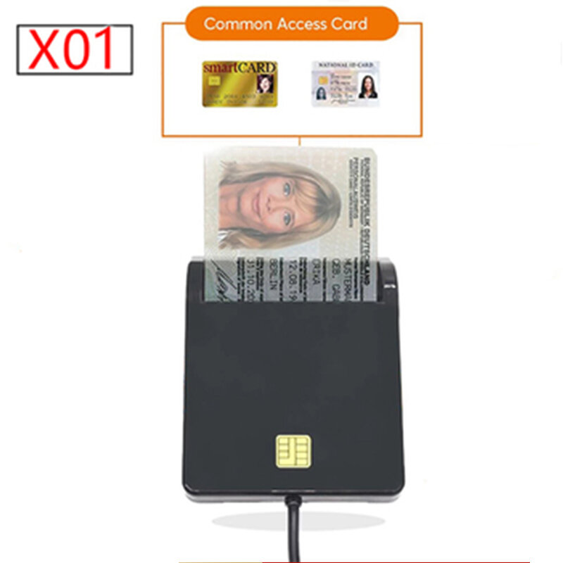 X01 usb smart card reader para o cartão de banco ic/emv id leitor de cartão de alta qualidade para o windows 7 8 10 linux os USB-CCID iso 7816